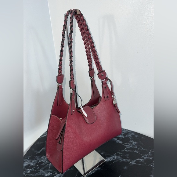 CALVIN KLEIN Shelly Novelty Satchel Women’s Leather Bag Red NEW -MINOR DEFECT - Picture 4 of 10